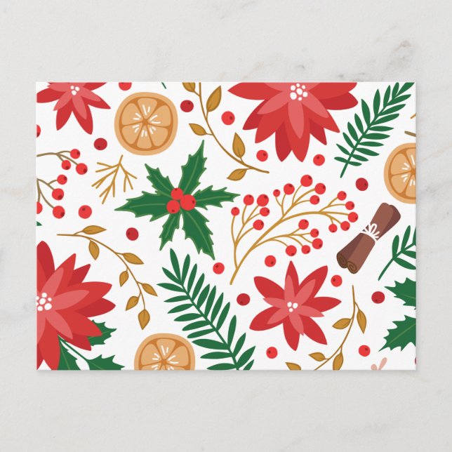 Cartão Postal De Festividades Árvore Verde Pine de Natal Moderna (Frente)