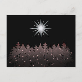 Cartão Postal De Festividades Árvores Brancas do Céu Silencioso, Natal Moderno