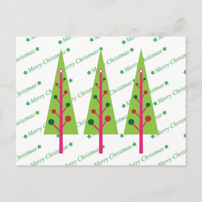 Cartão Postal De Festividades Árvores de Natal (Frente)