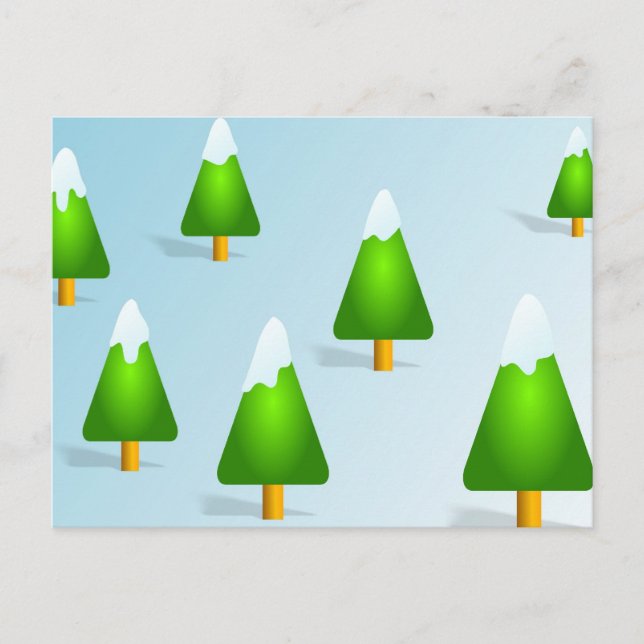 Cartão Postal De Festividades Árvores de Natal (Frente)