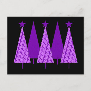 Cartão Postal De Festividades Árvores de Natal - Fita Violeta