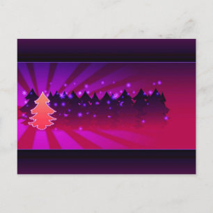 Cartão Postal De Festividades Árvores de Natal - Formas de Roxo