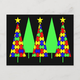 Cartão Postal De Festividades Árvores de Natal quebra-cabeça - Consciência do Au