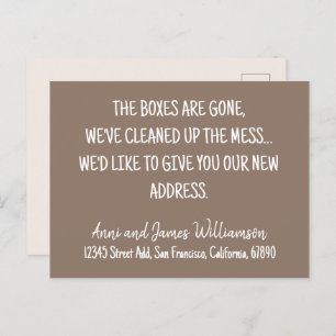 CARTÃO POSTAL DE FESTIVIDADES AS CAIXAS DESAPARECERAM, LIMPAMOS MESS MOVENDO