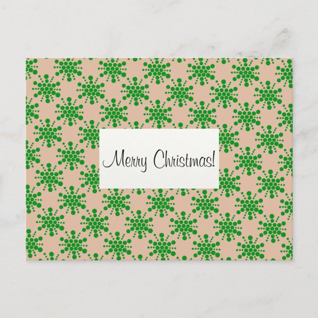 Cartão Postal De Festividades As estrelas verdes Feliz Natal! (Frente)