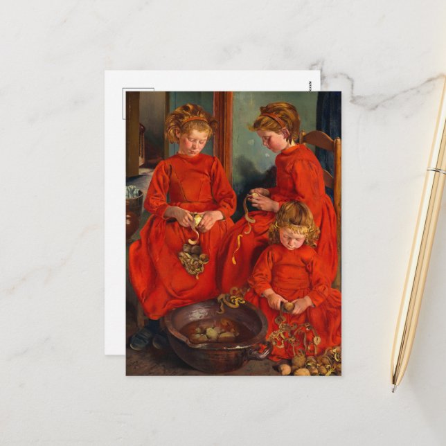 Cartão Postal De Festividades As Três Irmãs de Leon Frederic (Frente/Verso In Situ)