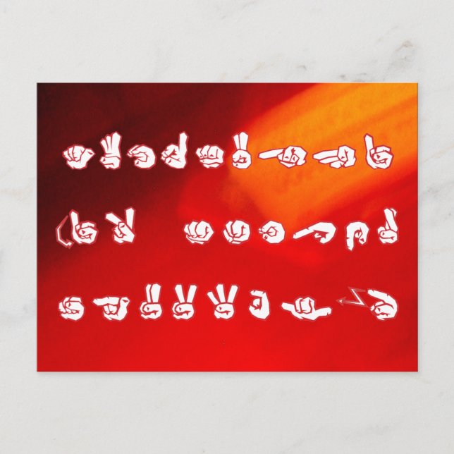 Cartão Postal De Festividades ASL No L Red for Christmas (Frente)