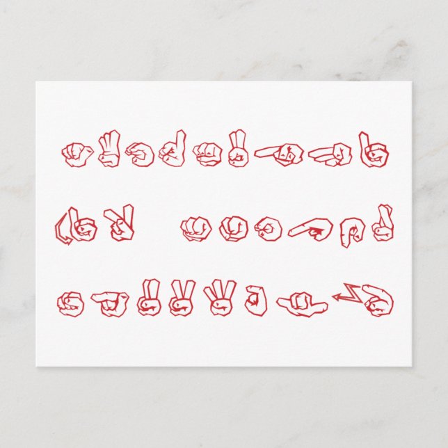 Cartão Postal De Festividades ASL No L Red for Christmas (Frente)