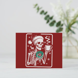 Cartão Postal De Festividades Assassinato Mostra Amigos Horror Tee Skeleton Nata