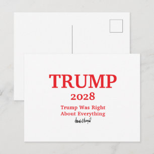 Cartão Postal De Festividades Assinatura Trump 2028 Nome Personalizado 