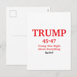 Cartão Postal De Festividades Assinatura Trump 45-47 Nome Personalizado 