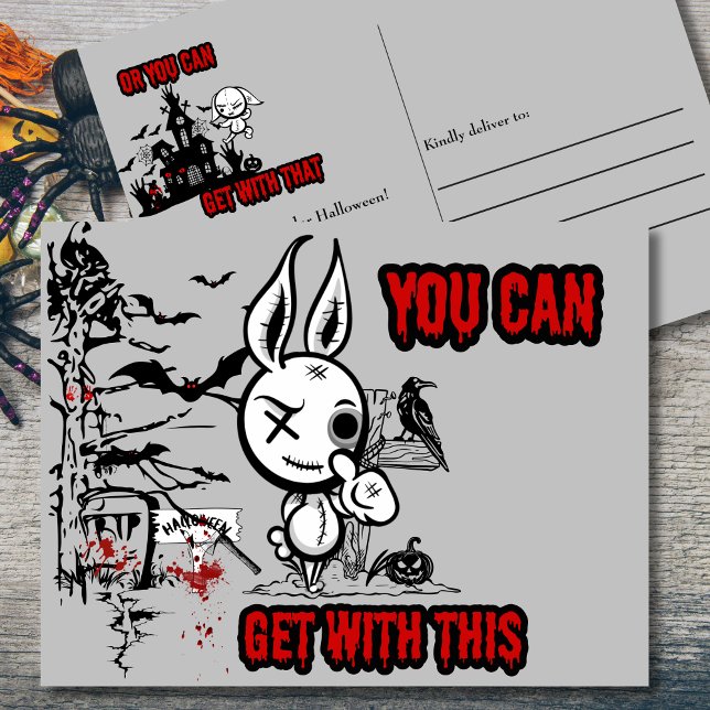 Cartão Postal De Festividades Assombrando Bunny Halloween (Criador carregado)