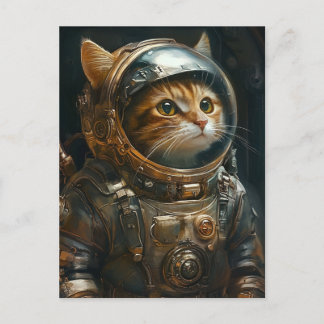 Cartão Postal De Festividades Astronauta de gato-do-galo
