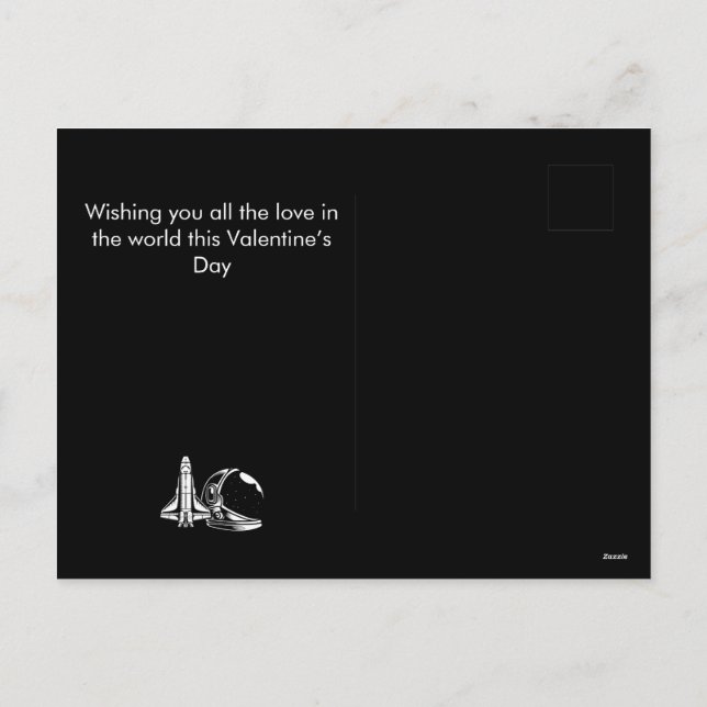 Cartão Postal De Festividades astronauta, feliz dia dos namorados personalize o  (Verso)