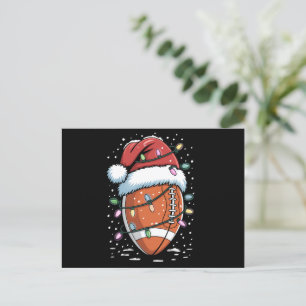 Cartão Postal De Festividades Atleta de Futebol Americano de Natal Esportivo 