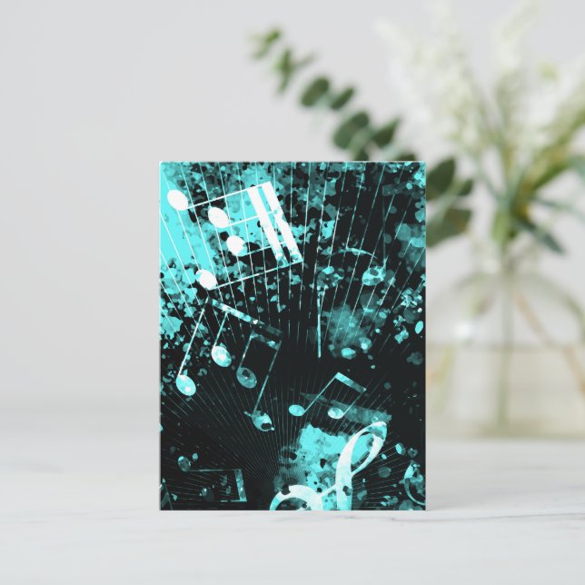 Cartão Postal De Festividades Atmosfera Musical 6 (Em pé/Frente)