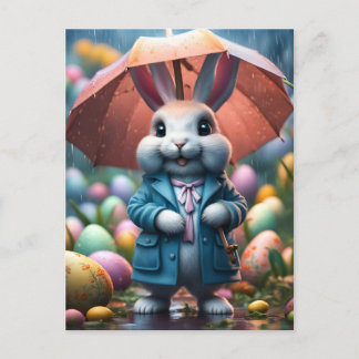 Cartão Postal De Festividades Auch im Regen werden Ostereier versteckt