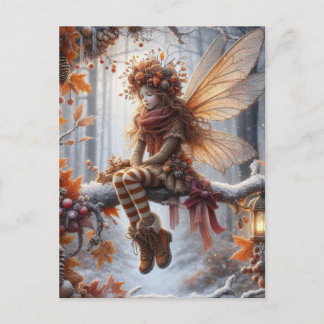 Cartão Postal De Festividades Autumn Fairy, Fall Greeting,
