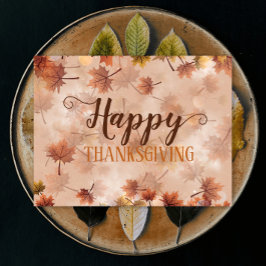 Cartão Postal De Festividades Autumn Fall Brown Sai Feliz Ação de Graças