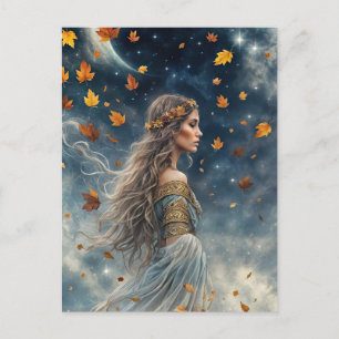Cartão Postal De Festividades Autumn Fall Equinox Fantasy Mystical Maggie
