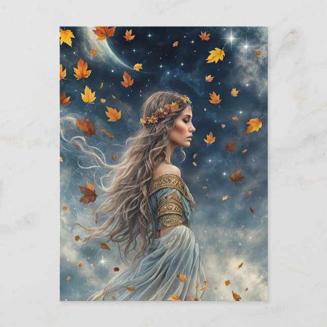 Cartão Postal De Festividades Autumn Fall Equinox Fantasy Mystical Maggie (Frente)