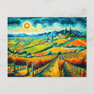 Cartão Postal De Festividades Autumn Vineyards em Rich Harvest Colors