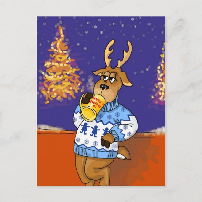 Cartão Postal De Festividades Auxiliar dos papais noeis nº 1 (Frente)