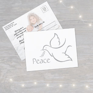 Cartão Postal De Festividades Ave da Paz Modernista Minimalista Pombo 1 Foto Bra