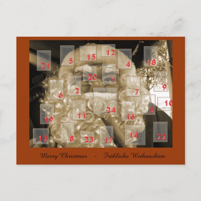 Cartão Postal De Festividades aventskalender mit nikolaus (Frente)