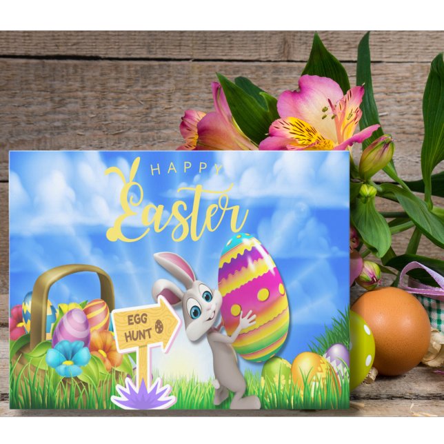 Cartão Postal De Festividades Aventura Espera A Caça Do Ovo De Páscoa Do Excelen (Criador carregado)