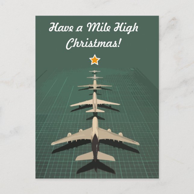 Cartão Postal De Festividades Avgeek Mile no Natal (Frente)