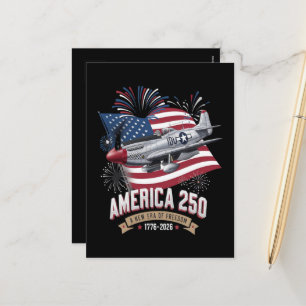 Cartão Postal De Festividades Avião do 250º Aniversário da América