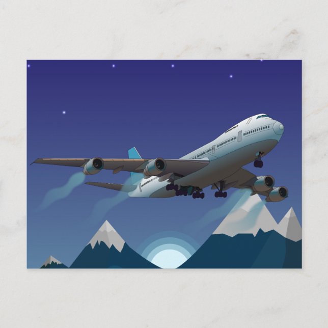 Cartão Postal De Festividades Avião. Jumbo. (Frente)