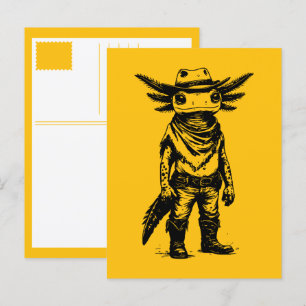 Cartão Postal De Festividades axolote cowboy