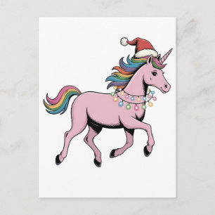Cartão Postal De Festividades Axolote Engraçado de Natal com Chapéu de Papai Noe