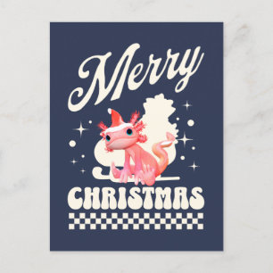 Cartão Postal De Festividades Axolote Engraçado Feliz Natal