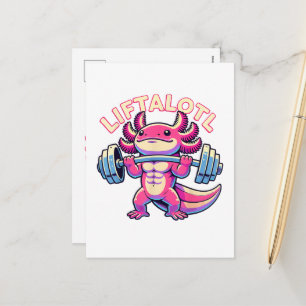 Cartão Postal De Festividades Axolotl LIFTALOTL