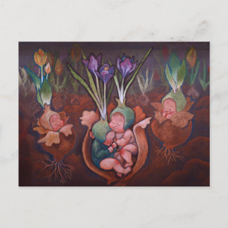 Cartão Postal De Festividades Baby Bulbs Spring Postcard