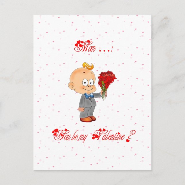 Cartão Postal De Festividades Baby : my first Valentine - (Frente)