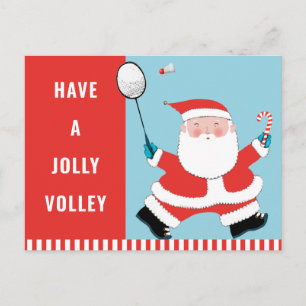 Cartão Postal De Festividades Badminton Christmas