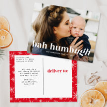 Bah Humbug Ugh Foto Engraçada Postcard de Férias