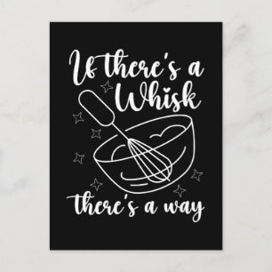 Cartão Postal De Festividades Baker Se Há Um Bolo De Chef De Banho De Whisk