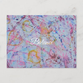 Cartão Postal De Festividades "Balance" Abstract Watercolor & Wax Resistance