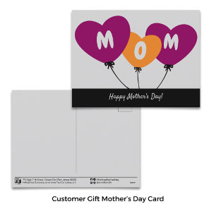 Cartão Postal De Festividades Balão de Promoção Coração Feliz Dia das Mães Cartã