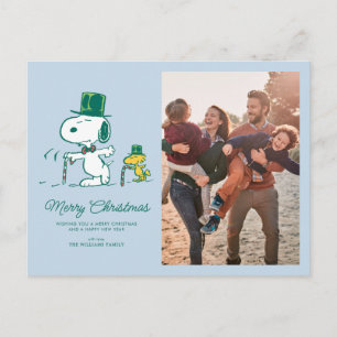 Cartão Postal De Festividades Balas de Hortelã com Chapéu de Snoopy