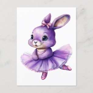Cartão Postal De Festividades Balé de dança de bailarina de coelho bonito