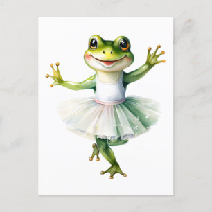 Cartão Postal De Festividades Balé de dança de sapo bonito.