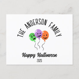 Cartão Postal De Festividades Balões de Abóbora Assustadora de Halloween Nome Pe