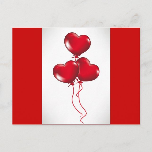 Cartão Postal De Festividades Balões de namorados (3) (Frente)