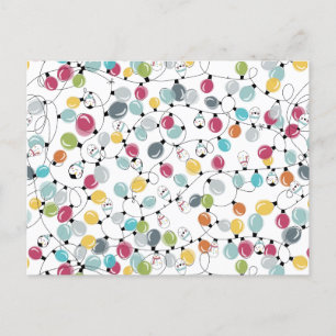 Cartão Postal De Festividades Balões de Natal Pinguim Neon Vintage